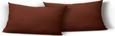 Produktbild von 2er Pack Kissenbezug Kissenhülle 40x80 cm braun Uni Jersey Baumwolle Set