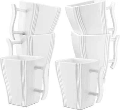 Obrázek produktu pro Porcelánové šálky, 6dílné, slonovinově bílé