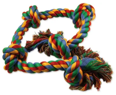 Immagine prodotto di Giocattolo Dog Fantasy nodo in cotone colorato 5 nodi 95 cm