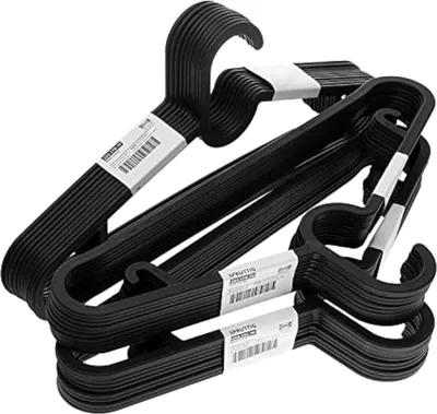Produktbild von Ikea Spruttig leichte Kleiderbügel aus Kunststoff, 39 cm, Schwarz, 30 Stück