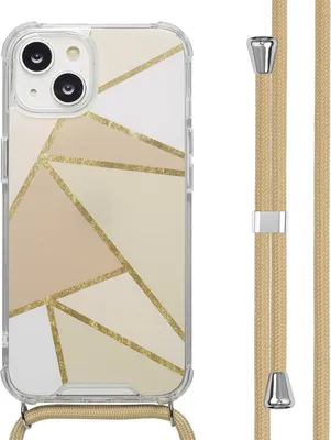 Produktbild von imoshion Design Hülle mit Band iPhone 14 - Beige Graphic