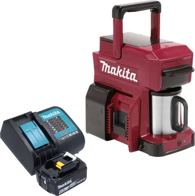 Produktbild von Makita DCM 501 SMAR Akku Kaffeemaschine 12 V max. / 18 V Rot + 1x Akku 4,0 Ah + Ladegerät