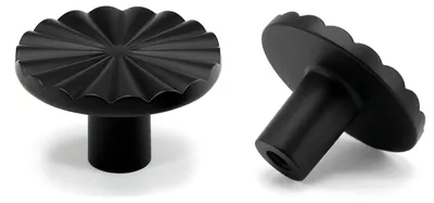 Produktbild von Solidchoice - 12 schwarze, runde Möbelknöpfe aus Zinklegierung