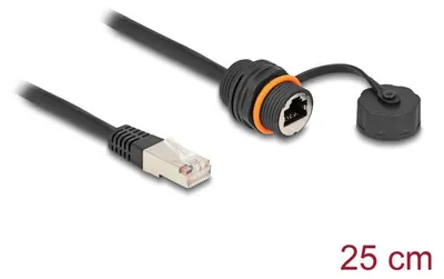 Obrázok produktu pre DeLOCK 88146, 0,25 m, Cat6a, S/UTP (STP), RJ-45, RJ-45, Čierna