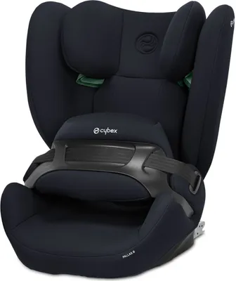 A navy blue CYBEX Pallas B I-Size car seat is shown against a white background.