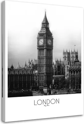 Produktbild von Leinwandbild london - big ben 70x100 cm Feeby grau wandbild bereit zum aufhängen