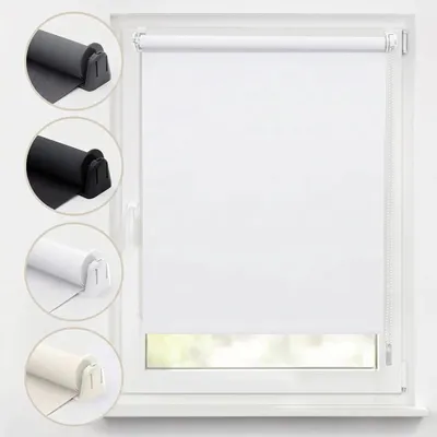 Produktbild von Verdunklungsrollo 100x130cm Weiß Thermorollo Fensterrollo Klemmfix ohne Bohren Seitenzugrollo Sonnenschutz Wärmeschutz Blickdicht Rollo