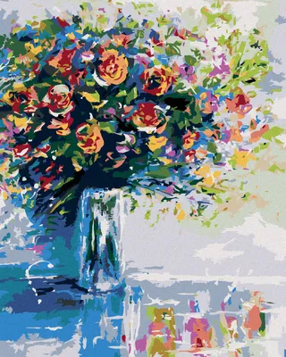 Produktbild von Zuty - Malen nach Zahlen - BLUMENSTRAUSS AUS FRISCHEN BLUMEN, 40x50 cm, ohne Keilrahmen