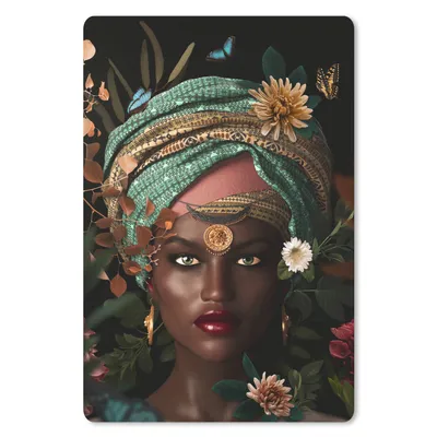 Produktbild von MuchoWow® Mauspad Mousepad Frau - Blumen - Schmetterlinge - Pflanzen - Schmuck - Luxus 40x60 cm - Mousepads - Maus Mat - Pad - Mausunterlage - Schreibtisch Accesoire