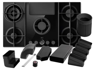 Produktbild von Elica SET NikolaTesla Flame Evo PRF0196341 Kochfeldabzug Gas + Installationsset Umluft KIT0199835