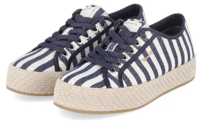 Image de Tamaris. Espadrilles à lacets pour femmes, couleur bleu, en textile et synthétique, taille 40