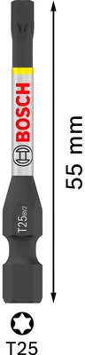 Image de Bosch PRO Embout de tournevis Torx Impact T25 55 mm 15 pièces - 2608522534