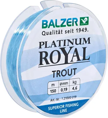 Produktbild von Balzer Platinum Royal Trout Schnur - 150m monofile Angelschnur, Durchmesser/Tragkraft:0.19mm / 4.6kg, Farbe:Blau