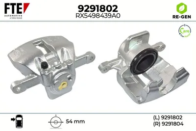 Produktbild von FTE Bremssattel Vorne Links für FORD Fiesta Mk6 Schrägheck (JA8, JR8) Ø54mm Grau 9291802