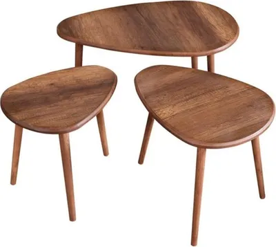 Immagine prodotto di Set di tavolini in legno "Alvin" 80 x 52 x 50 cm - Noce