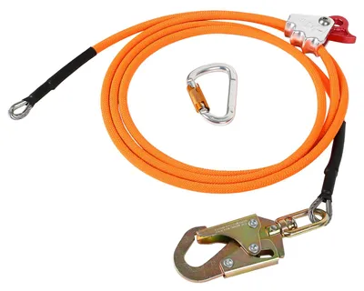 Image de Kits de cordes avec âme en acier et système de blocage à triple sécurité, équipés de mousquetons – pour l'élagage et la protection contre les chutes