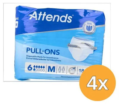 Productafbeelding van 4x Attends Pull-Ons 6 Maat M (18 stuks)