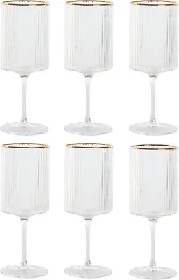Obrázek produktu pro Skleněná sada Home ESPRIT Transparent gold crystal 400 ml (6 kusů)