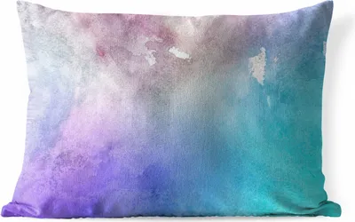 Produktbild von MuchoWow® Outdoor Kissen - Aquarell - Lila - Braun - Grün - 50x30 cm - Wetterfest - Lounge Kissen - Sofa kissen - Wohnzimmer Dekoration