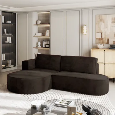 Produktbild von Masseno Ecksofa CORTIO M L-S mit Schlaffunktion L-Form, Sofa mit Bettkasten, Wohnzimmersofa, Couch, Soffa, Bettsofa, Couchgarnitur- Braun, MONOLITH 29