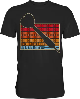Produktbild von Darts Pfeil Triple Dartscheibe 180 lustige Darts T-Shirt – Black / 4XL