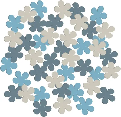 Productafbeelding van Shower voor jongens confetti bloemenvorm-Blooming Baby - Set van 80 - Blauw