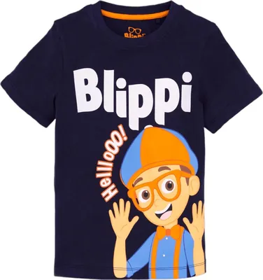 Obrázok produktu pre Blippi - Detské tričko "Hello" NS7131 (116) (námornícka modrá)