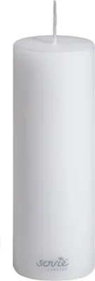 Produktbild von Sovie CANDLES Stumpenkerze in Weiß Ø 50 mm x H 150 mm, Brenndauer ca. 42 St. - 12 Stück