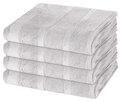 Produktbild von Cawö Noblesse 4 X Handtuch im Set Extraflauschige Veloursstreifen, Hochwertige Baumwollqualität, Pflegeleicht und trocknergeeignet 4er Set