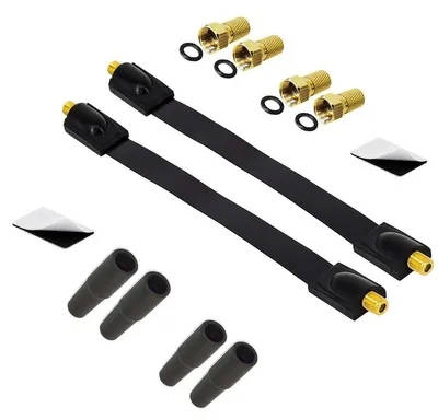 Produktbild von PremiumX 2x Sat Fensterdurchführung 4x F-Stecker 4x Gummitüllen Flachkabel
