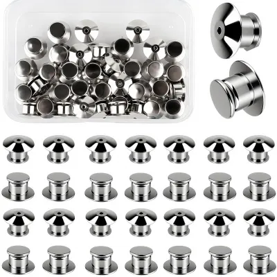50 Stück Pinschlösser aus Zinklegierung, silber, für Broschen