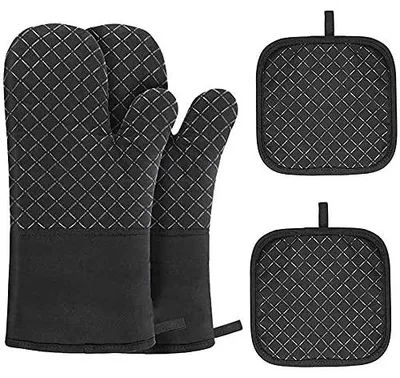 Immagine prodotto di Solidchoice - Guanti da forno in silicone con rivestimento antiscivolo e protezione dal calore