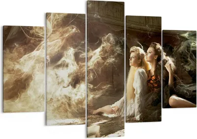 Produktbild von Bild auf Leinwand - Leinwandbild - Vogel Körper Mode Blume - 150x100cm - Wand Bild - Wanddeko - Leinwanddruck - Bilder - Kunstdruck - Wanddekoration - Leinwand bilder - Wandkunst - EA150x100-2150