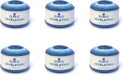 Image de 6 pelotes de DMC Révélation – fil coloré 19 % laine, 78 %.polyacrylique, 3 % polyester (couleur 211)
