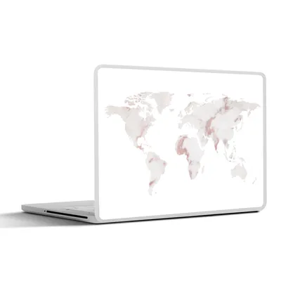 Produktbild von MuchoWow® Laptop Aufkleber Sticker Cover Weltkarte - Marmor - Kupfer 31x22.5 cm - Laptop-Deko