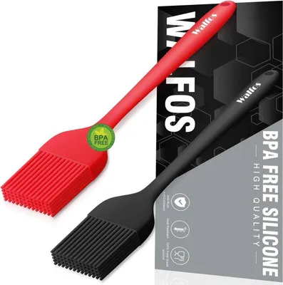 Image de Walfos® Set de pinceaux en silicone (21cm) - Pinceau à barbecue résistant à la chaleur, qualité alimentaire, sans BPA