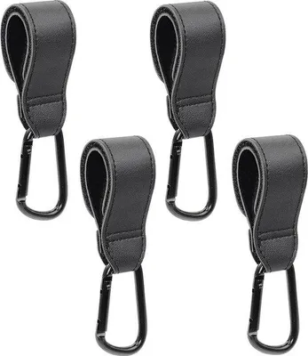 Produktbild von Buggy-Taschenhaken-Set, 4-teilig, extra stabil, schwarz