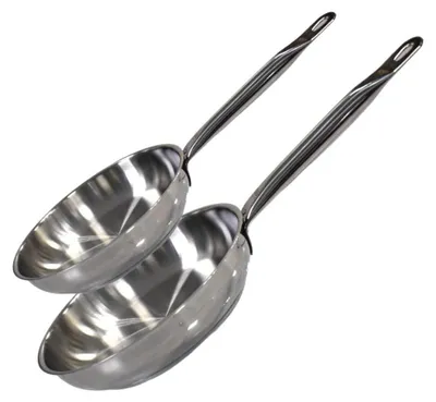 Bratpfannen-Set 28 cm + 32 cm, Edelstahl, Profi Therm