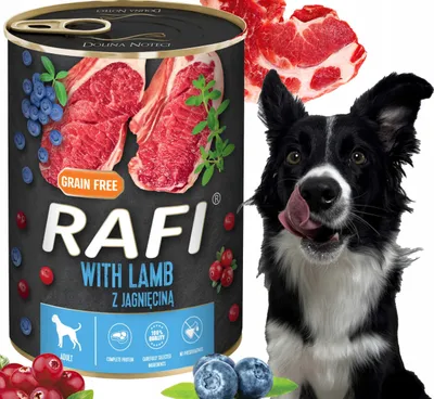 Obrázek produktu pro RAFI Mokré krmivo pro psy s jehněčím masem, borůvkami a brusinkami 400 g – 1 ks