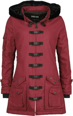 Produktbild von Gothicana by EMP Damen dunkelrote Übergangsjacke leicht gefüttert mit Gehschlitz hinten L
