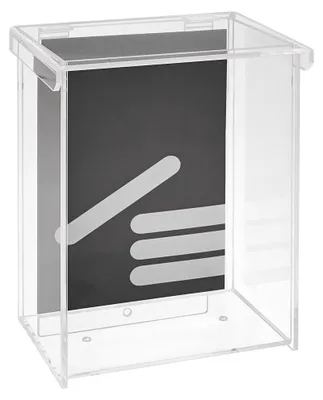 Produktbild von Outdoor Prospektbox DIN A5 wetterfest mit Deckel – 100 mm Fülltiefe – Acrylglas Flyerbox für Wandmontage