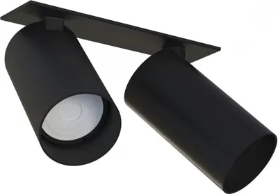 Obrázek produktu pro Bodové svítidlo kovové hliníkové GU10 nastavitelné černé 2 světla podlouhlé moderní
