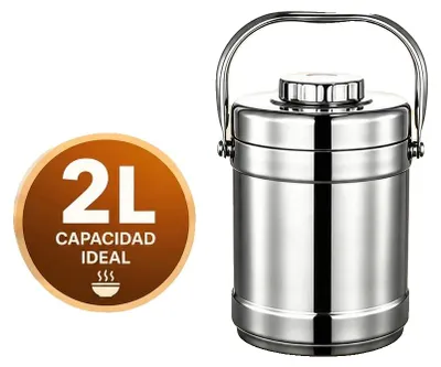 Zdjęcie produktu dla Termoizolowany pojemnik, próżniowo izolowany, przenośny i szczelny, pojemność 2 litry