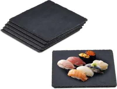 Produktbild von Quadratische Schieferplatten im 6er-Set