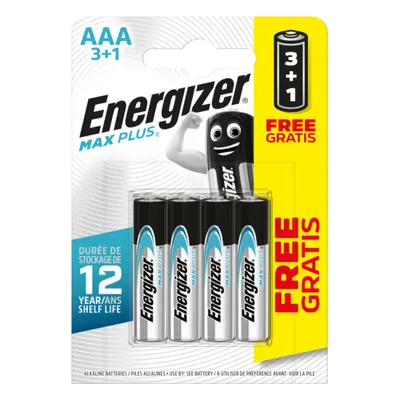 Obrázok produktu pre Batérie Energizer MAX PLUS AAA 3+1ks