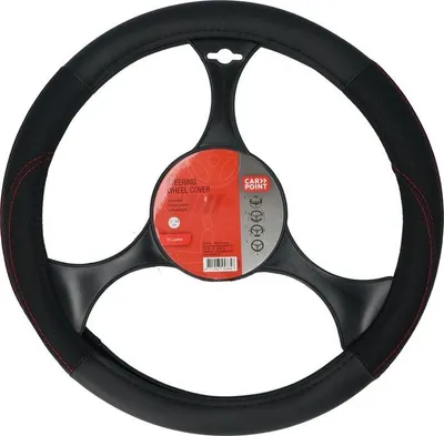Produktbild von CARPOINT 2561507 Lenkradbezug Ø37-39cm Schwarz Rot Lenkradhülle