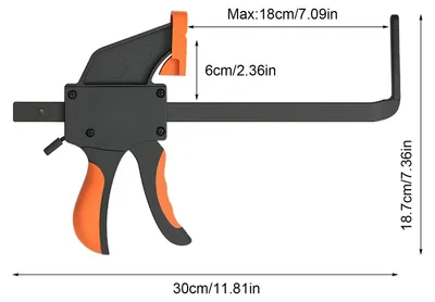 Produktbild von Schnellspannzwingen - F-Zwingen - 2er-Set - Einhandbedienung - Schnelllösemechanismus - Ergonomischer Griff - ABS-Kunststoff
