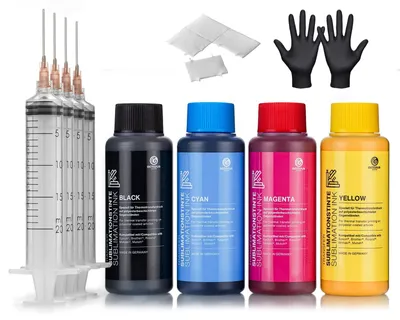 Zdjęcie produktu dla Zestaw atramentów Octopus Fluids, kompatybilny z wkładami do drukarek Epson, kolory CMYK – CYMK, pojemność 250 ml (zestaw 4 sztuk)