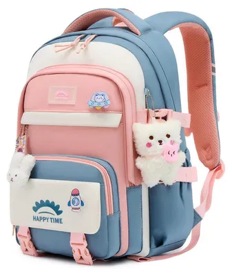 Productafbeelding van Schooltas voor meisjes, waterafstotend, nylon, kinderrugzak, 20 liter, blauw