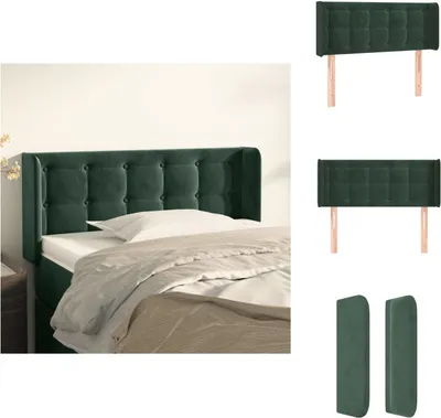 Produktbild von vidaXL Kopfteil mit Ohren Dunkelgrün 103x16x78/88 cm Samt -  Kopf- & Fußenden